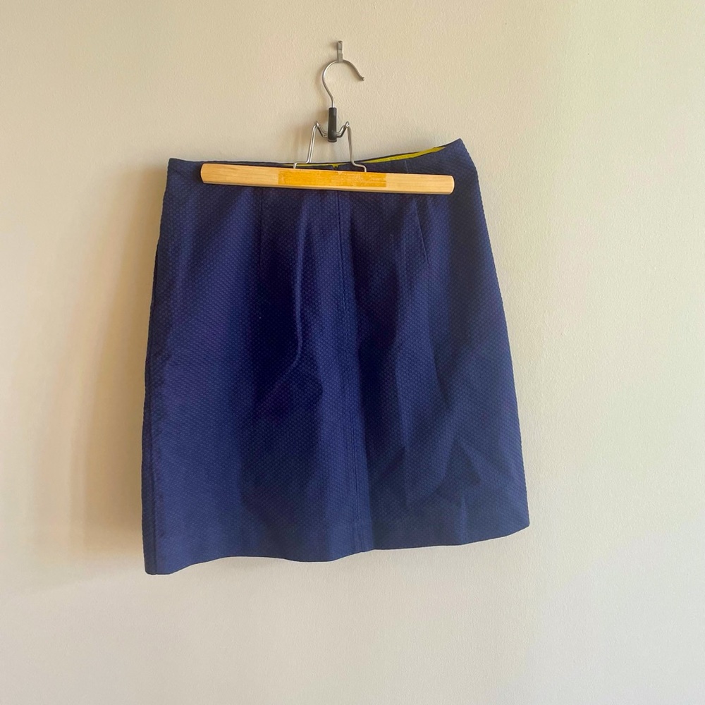 Boden Navy Blue Wool Blend Pencil Skirt